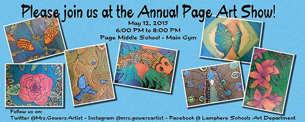 Be sure to follow @MrsGowersArtist and enjoy the <a href="/PagePanthers/">John Page Middle School | The Lamphere Schools</a> Art Show May 12 from 6 - 8 pm #WeAreLamphere