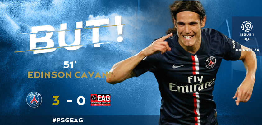 PSG_inside's tweet photo. 51' DOUBLE DE @ECavaniOfficial !!!!!! #PSGEAG http://t.co/uRDkHQJD29