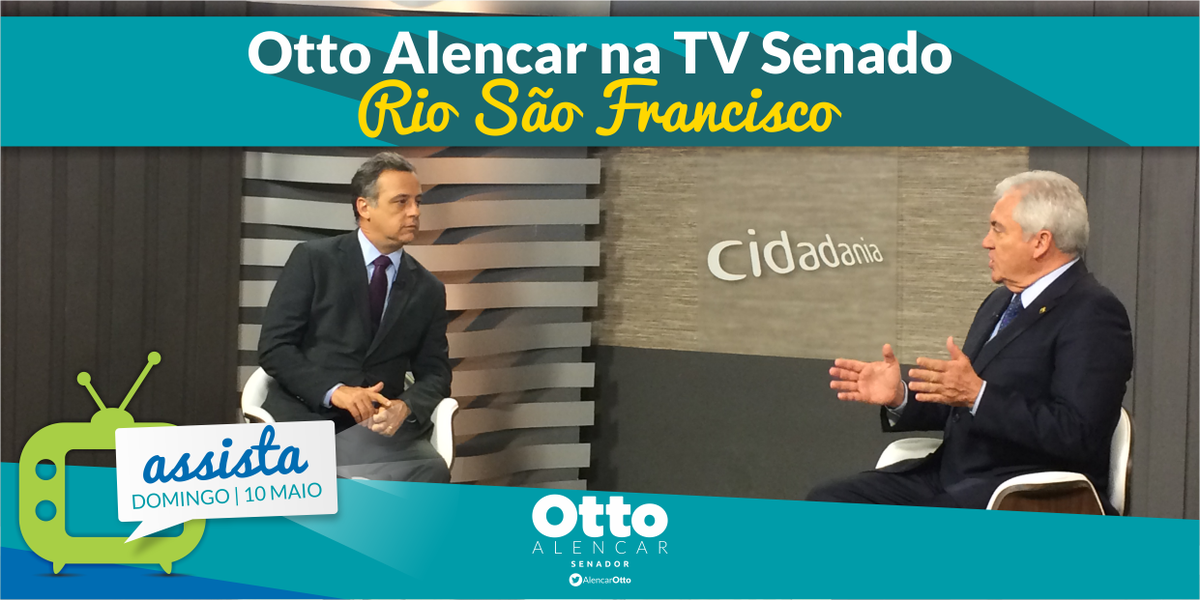 ottoalencar's tweet photo. Assista, domingo (10/5), 14h, na @tvsenado entrevista no #ProgramaCidadania sobre #RioSãoFrancisco. #SalveoVelhoChico http://t.co/xuMJmegFFL