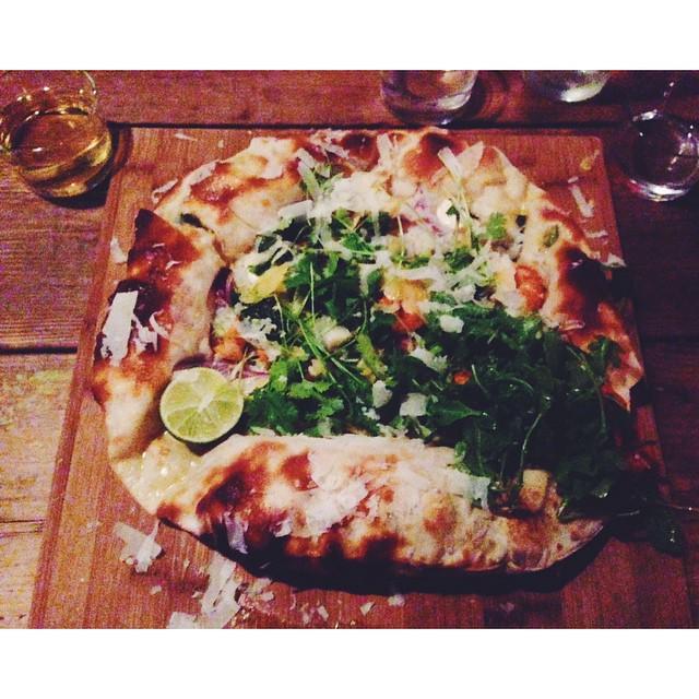 Garlic Shrimp Lime Coriander Pizza at Neighbourhood Organic Pizza and Cocktails 🍕 http://t.co/x07gIPDbEg<a href="/tag/ootd"class="tags"><span>#ootd</span></a><a href="/tag/lotd"class="tags"><span>#lotd</span></a>