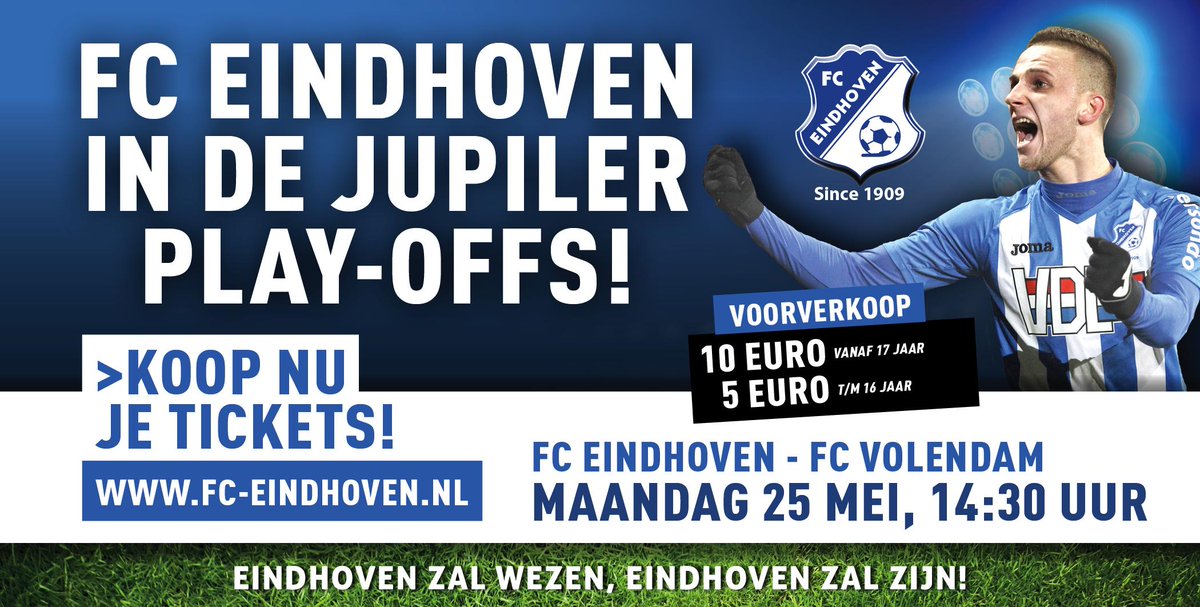 FCEindhoven's tweet photo. FC Eindhoven treft FC Volendam in de tweede ronde van Jupiler Play-Offs! http://t.co/UDEPCUQ7aa