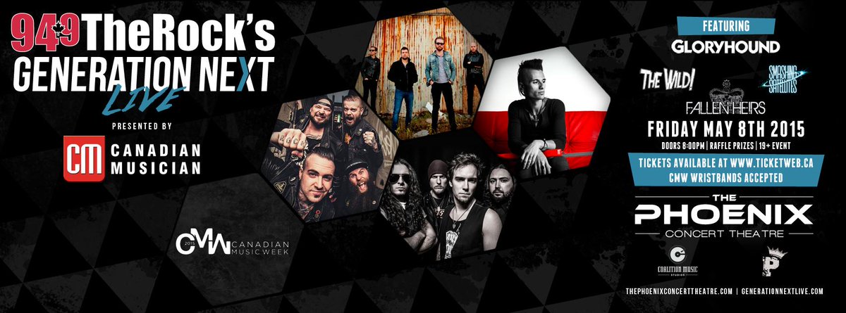 2NITE <a href="/thephoenixtdot/">The Phoenix</a>  #ATTICARIOTS <a href="/SmashSatellites/">Smashing Satellites</a> <a href="/TheWild_band/">The Wild!</a> <a href="/Gloryhoundband/">Gloryhound</a> <a href="/FallenHeirs/">The Kraken Show - Now Playing</a> <a href="/949TheRock/">949 The Rock Toronto</a> <a href="/CMW_Week/">1</a>