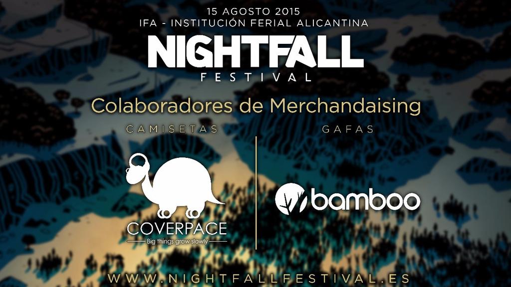 Nightfallfest's tweet photo. Tenemos el placer de anunciar que este año el merchandaising va de la mano de @coverpacebrand y @gafasbamboo 😊😊 http://t.co/7XhBjItr2S