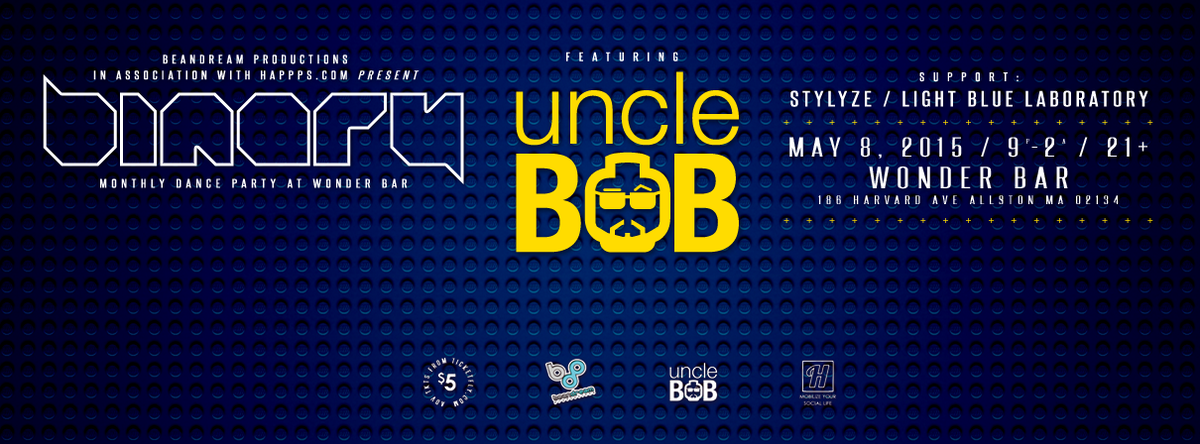 BeandreamProd's tweet photo. TONIGHT! @DJUncleBob @DJStylyze @Lightt_blue are @WonderBarBoston for BINARY! Let's gooooo!!!! http://t.co/hlTaoLoMi5