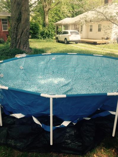 LoganCNeal's tweet photo. Peri put the pool up. Shit just got real. http://t.co/drQHGbADLT