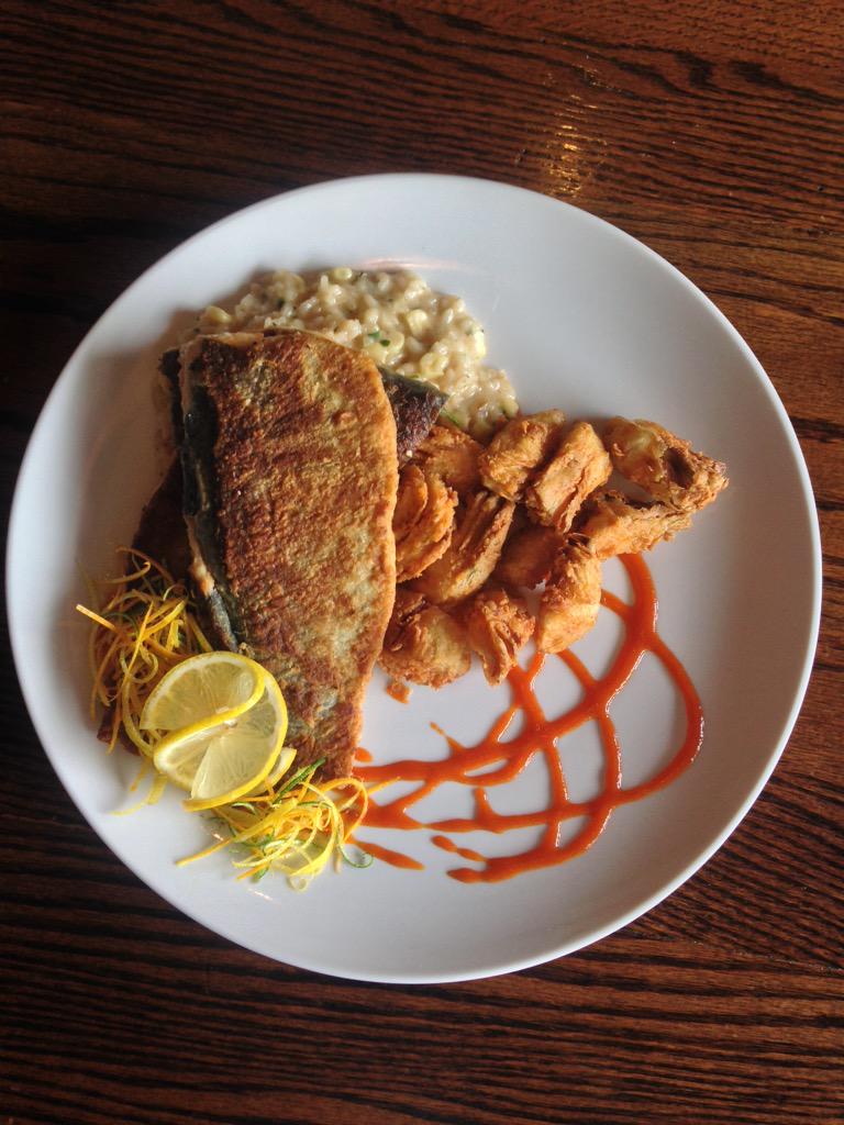 Chef_Workman's tweet photo. Pan seared trout tonight @Aggie_Station #plateswagger #cheflife http://t.co/hLkNQtFJ05