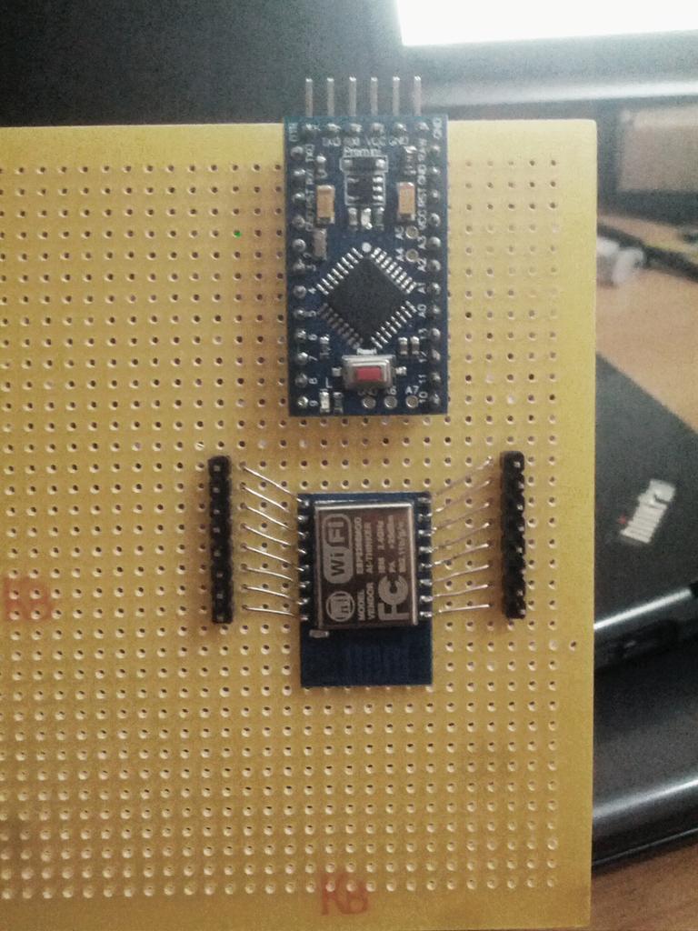616476fbde873af's tweet image. #ArduinoPro mini plus ESP WiFi module!
