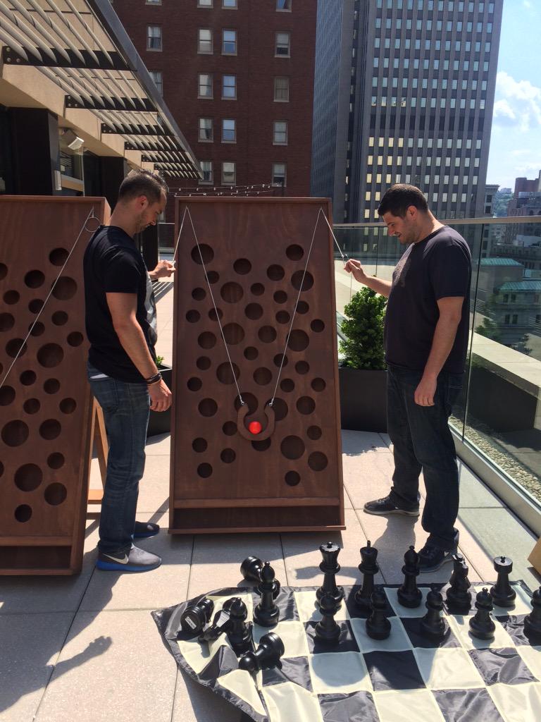 mitreboxpgh's tweet photo. First test of @thecommonerpgh new #custom game for the #rooftop #beergarden http://t.co/UiPuAaSJYG