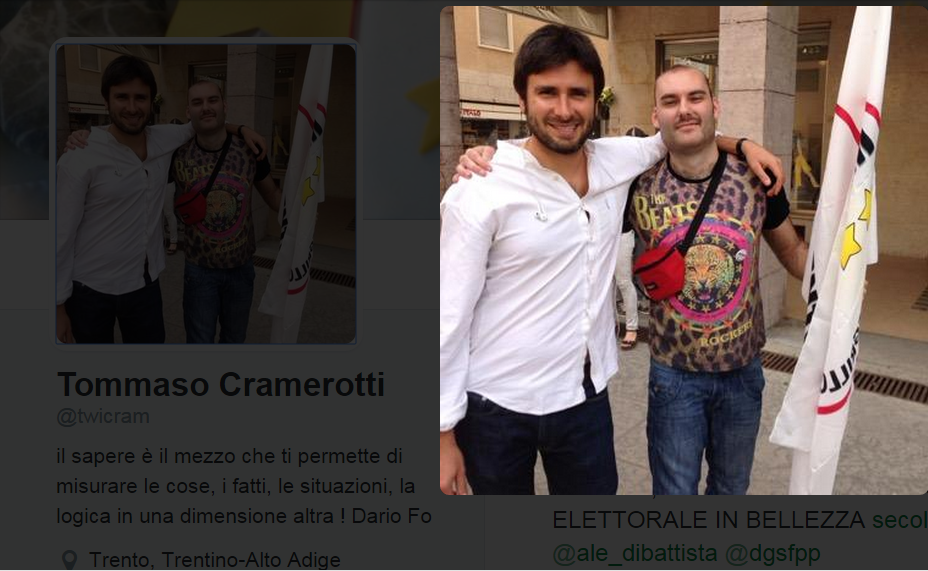 angelerrimo's tweet photo. Chiedo venia, cari amici M5S che mi seguite; se mi defollowerete non ve ne vorrò.
@nonleggerlo #Cramerotti #Trento http://t.co/5bSjcEhrd0