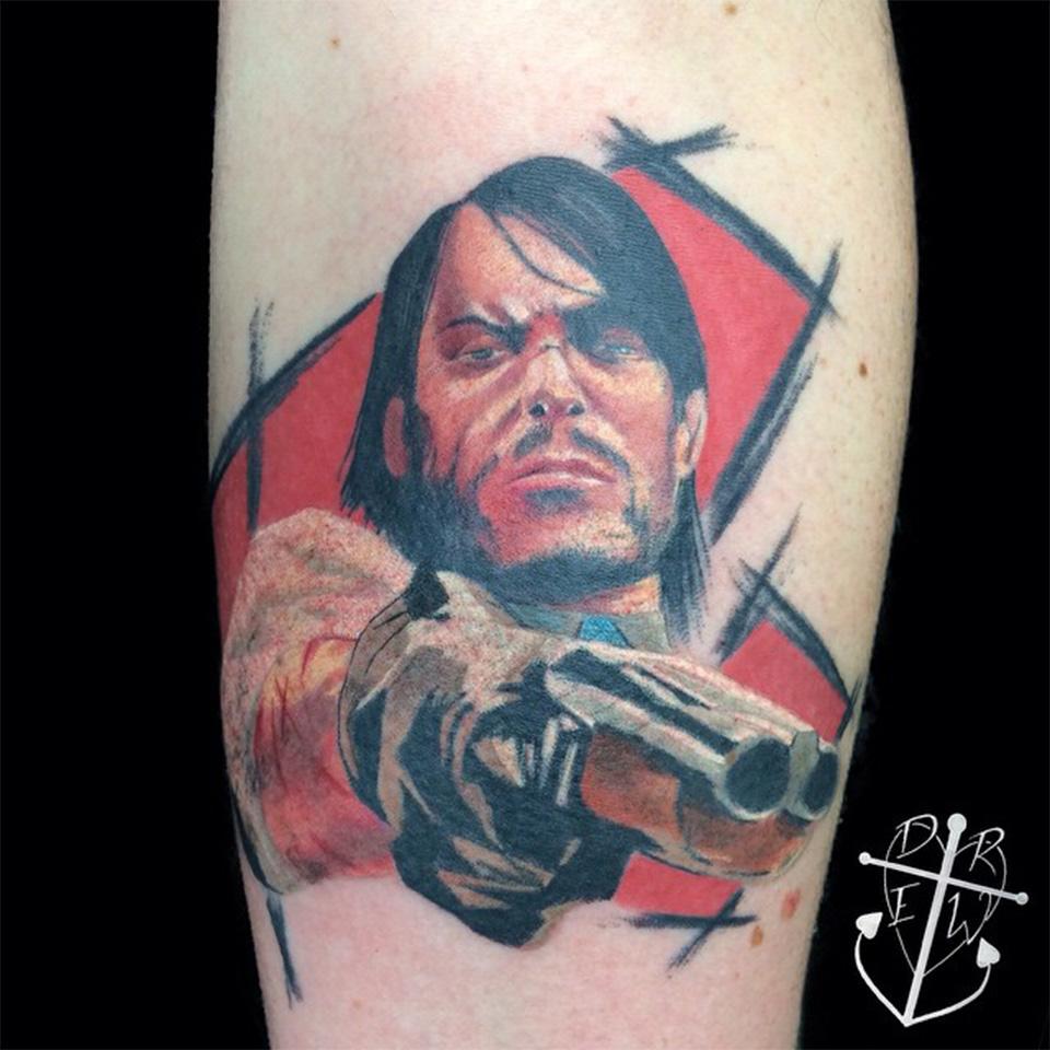 Red Dead Redemption ARTHUR MORGAN Original Acrylic Painting  Disorderly  Tattoo