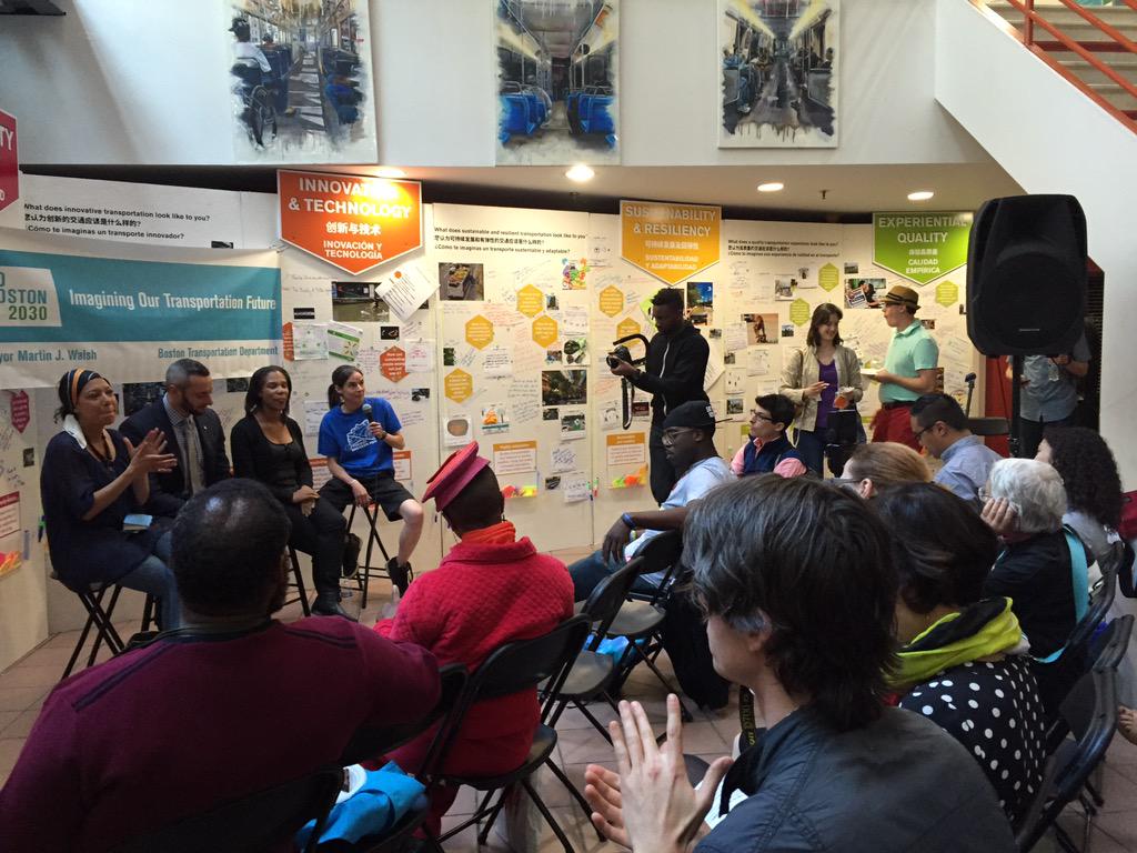 YPTBoston's tweet photo. At the #GoBoston2030 #VisioningLab with @ONEin3 & @FutureBoston about future of #transpo in Boston http://t.co/1Wj47c6hKE