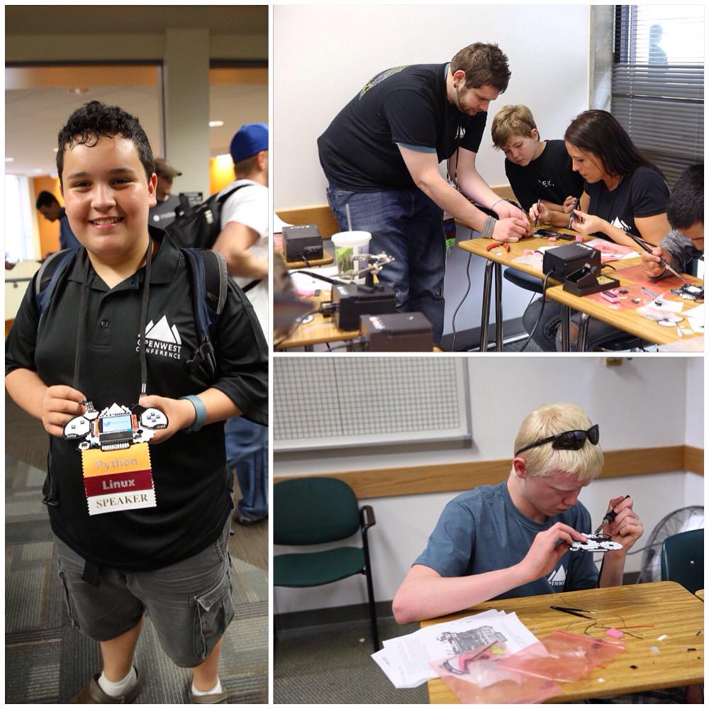 Soldering fun at #OpenWest. Everything is awesome.