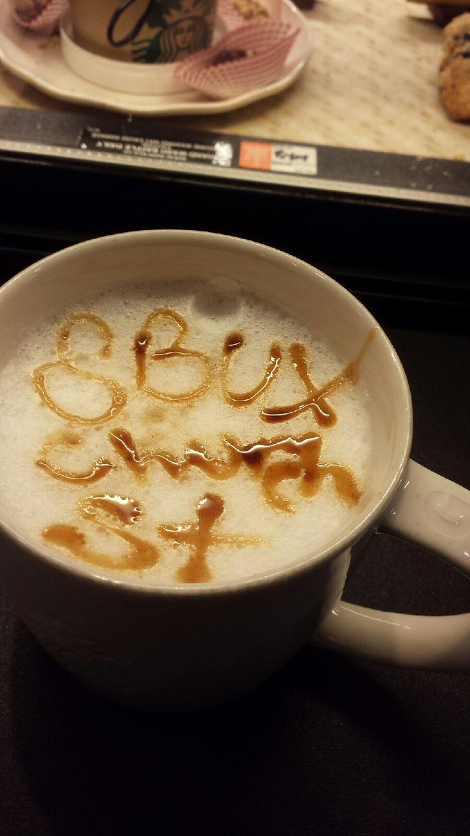 ChurchStSBux's tweet photo. Grande Caramel Flan Latte! 😋😋 http://t.co/aB8Z2m0oFT