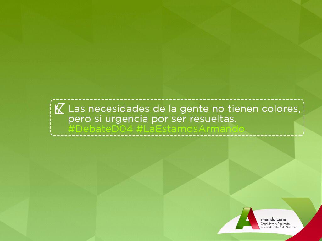 alunacanales's tweet photo. Las necesidades de la gente, ¡no tienen colores! #LaEstamosArmando #DebateSaltillo #DebateD04 http://t.co/QdhOGSKJuC