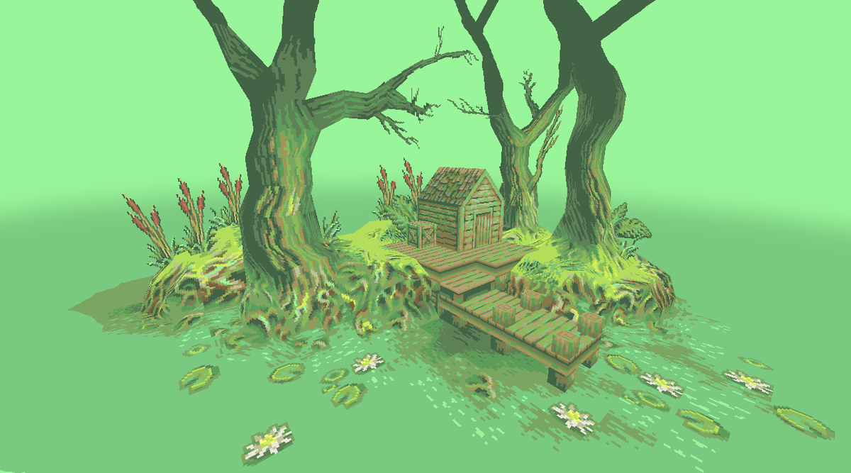 Here's my new 3d editor.. Crocotile3D.com #pixelart #gamedev #indiedev