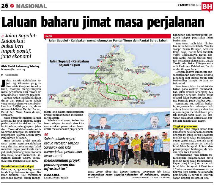 MisiahTaib's tweet photo. Untuk rakyat...perjalanan dari Tawau ke Kota Kinabalu kini jimat 3 jam @NajibRazak @MusaHjAman @PetraJayaMP @MOWorks http://t.co/gngqv2w66N
