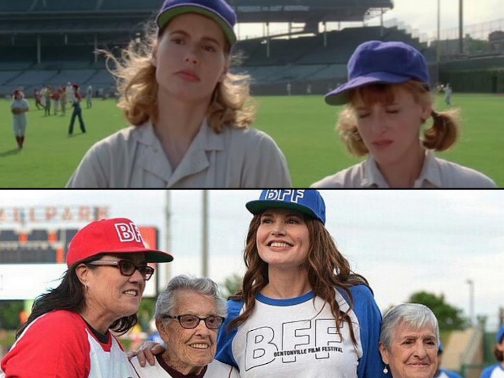BleacherReport's tweet photo. Rosie O’Donnell &amp; Geena Davis reunited for the 23-year anniversary of “A League of Their Own” http://t.co/RxWDiWaDED http://t.co/kcubG3FjoE