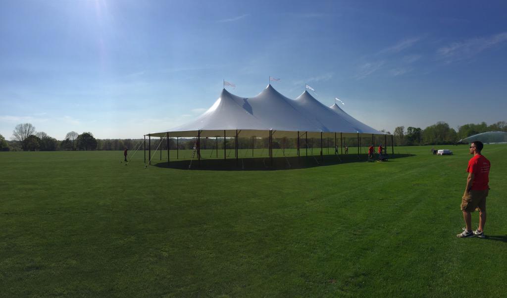 One of our new Rental Consultants admiring a sail cloth, Spinnaker Tent. #weddingtent