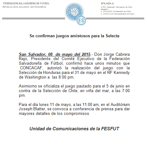  Juego amistoso el 31 de mayo  del 2015 contra Honduras. CEhjJN5VIAEhDL3