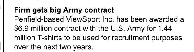 ViewSPORT's tweet photo. Check us out in the @RBJdaily ! #ROC #SweatProud #ViewSport #SweatTech @USArmy http://t.co/q3lIE0GCe6