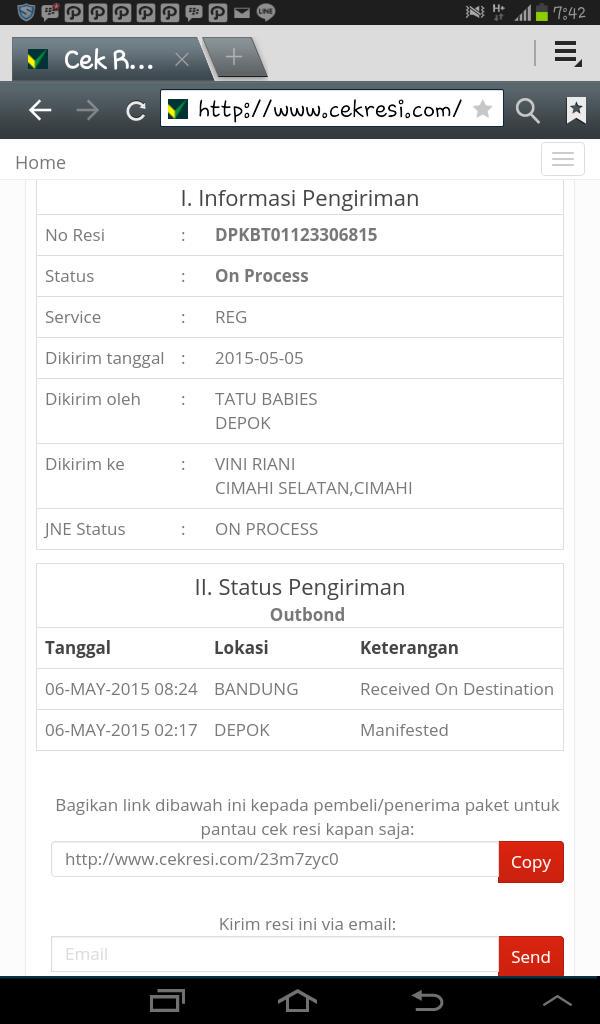 viniriani488's tweet photo. @JNECare minta d cek dong paket saya blm nyampe dr depok..biasa nya depok cm 1-2hr nyampe.. http://t.co/KdnB1braBI
