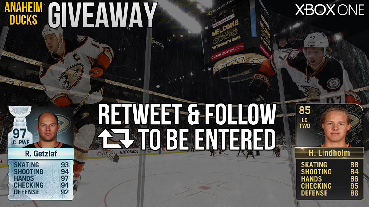 BOJoeKO's tweet photo. RT &amp; Follow to win an @EASPORTSNHL #HUT #StanleyCup #TOTW Ryan Getzlaf and Hampus Lindholm! http://t.co/d4VUeBgS1Y