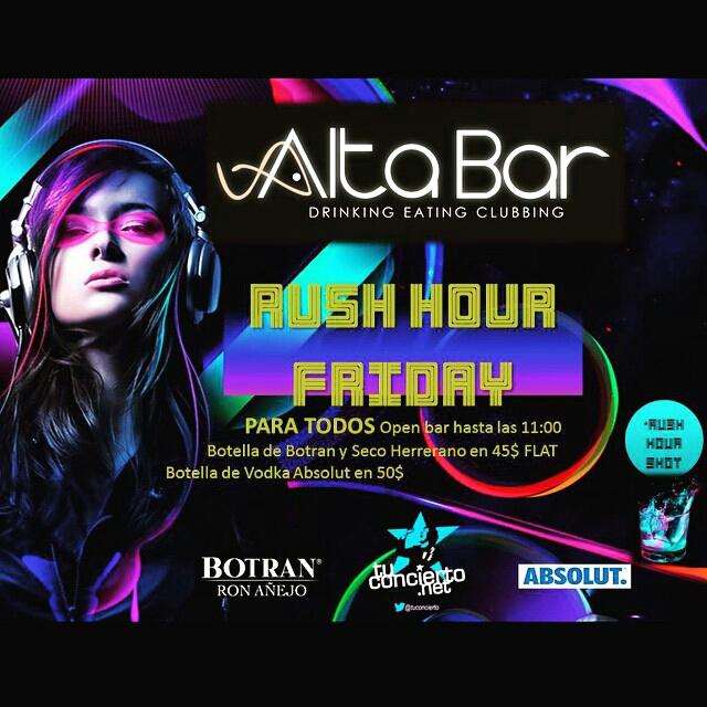 tuconcierto's tweet photo. Esta noche un solo destino @altabarpanama #RushHourFriday #OpenBar para todos hasta las 11pm http://t.co/437TFyTMHD