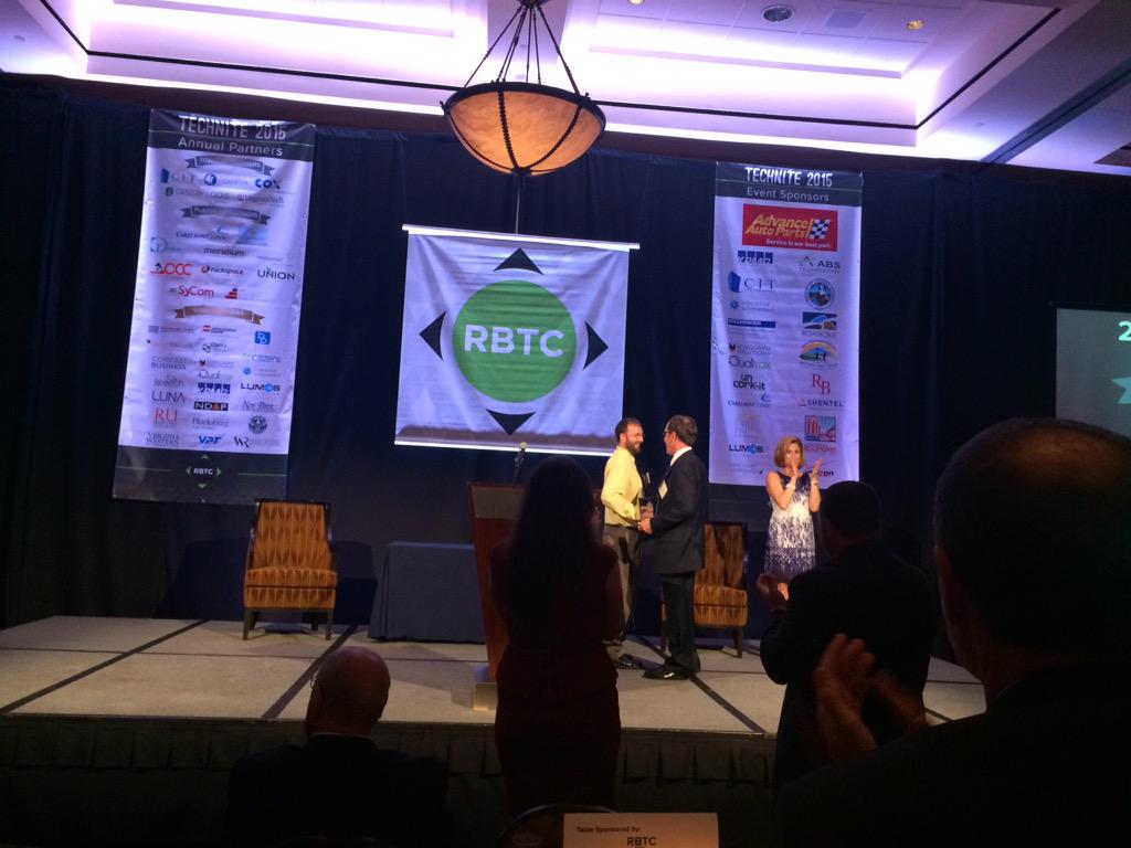 robertmcaden's tweet photo. Congrats to my boss Doug Juanarena for winning the Ruby Award! #TechNite2015 http://t.co/HufX49fYkA