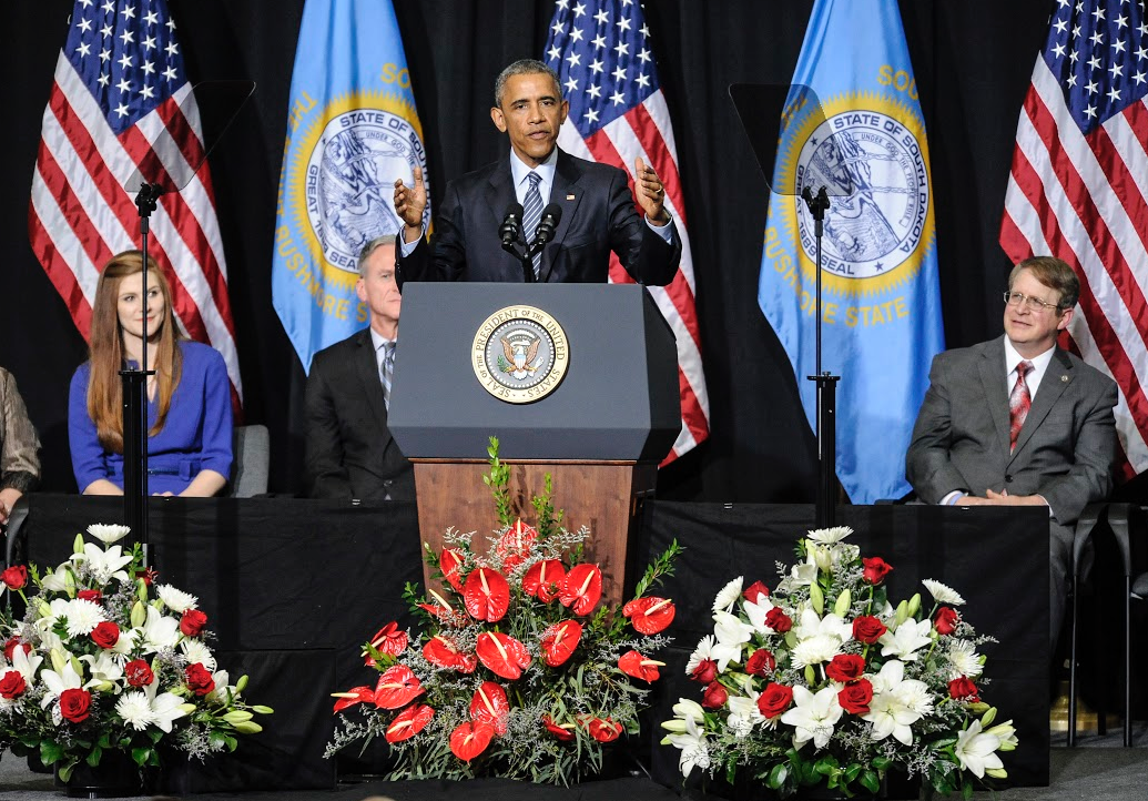 dailyrepublic's tweet photo. Obama says he’s inspired by S.D. graduates @BarackObama #ObamaSD http://t.co/dnGcSXMJAC http://t.co/G93bpP1l6m