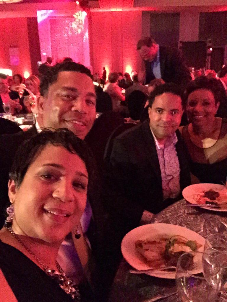 Eating dinner with friends at the Emmitt Smith Gala. #ESCI15