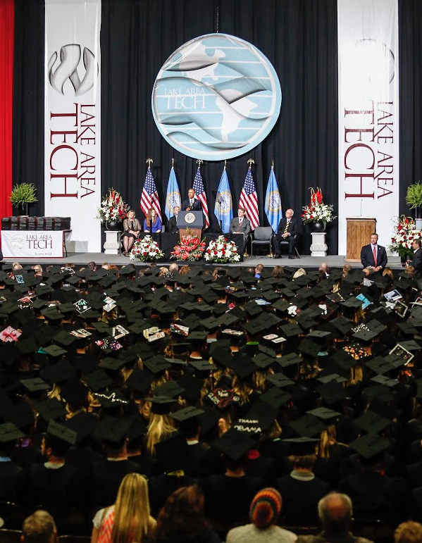 dailyrepublic's tweet photo. Obama says he’s inspired by S.D. graduates @BarackObama #ObamaSD http://t.co/dnGcSXMJAC http://t.co/G93bpP1l6m