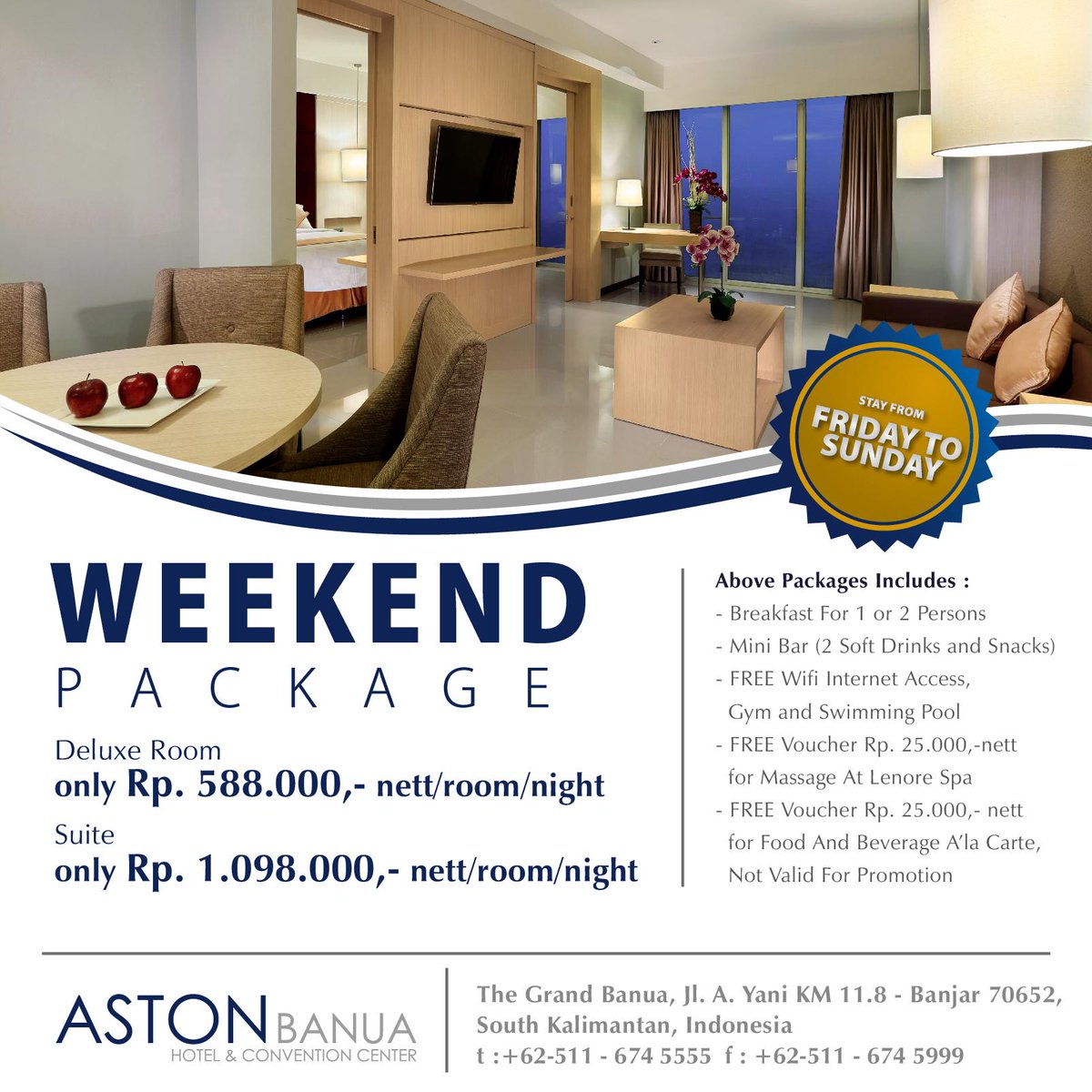 Aston Banua Hotel on Twitter: "Promo Weekend: Room Package ...