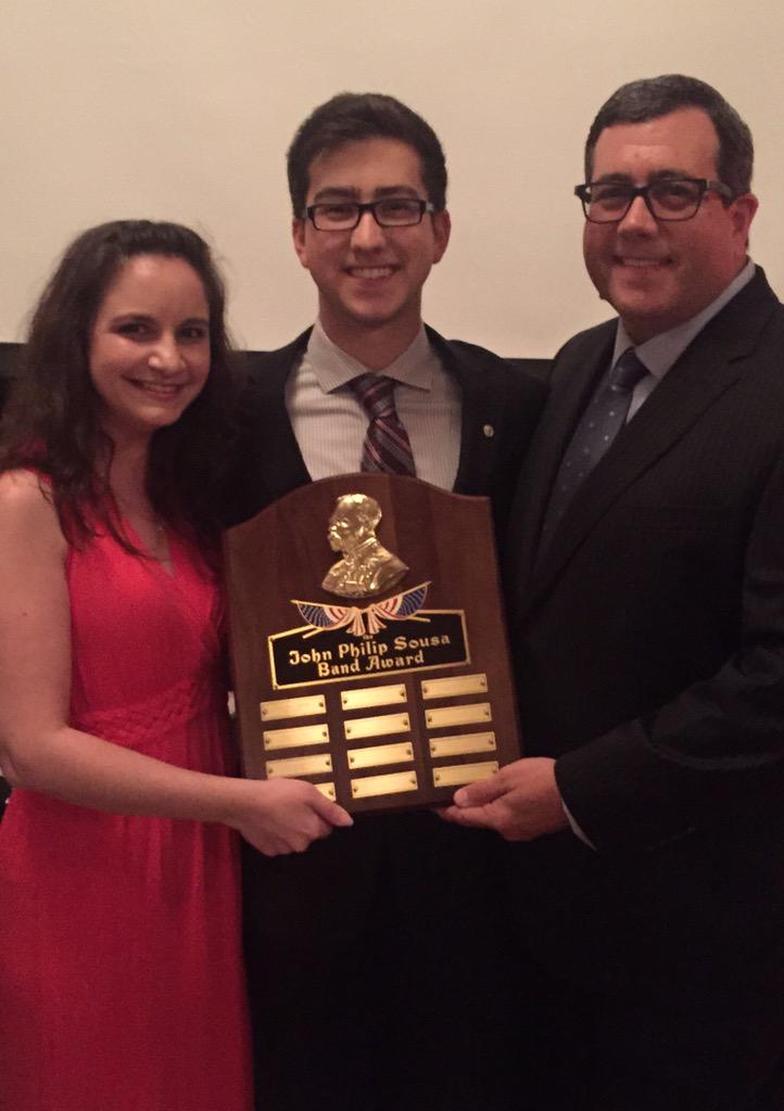 Chilihead11's tweet photo. Wesley wins top band honor, the John Philip Sousa Band Award!  #verybestnight  #johnphilipsousa http://t.co/tSkdAno1wy