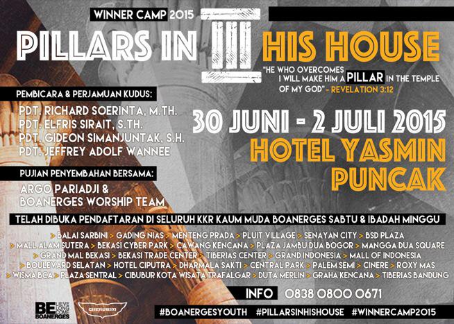 Hey youths,don't forget to sign up for #WinnerCamp2015 #PillarsInHisHouse at our Saturday Youth Services today /Info: