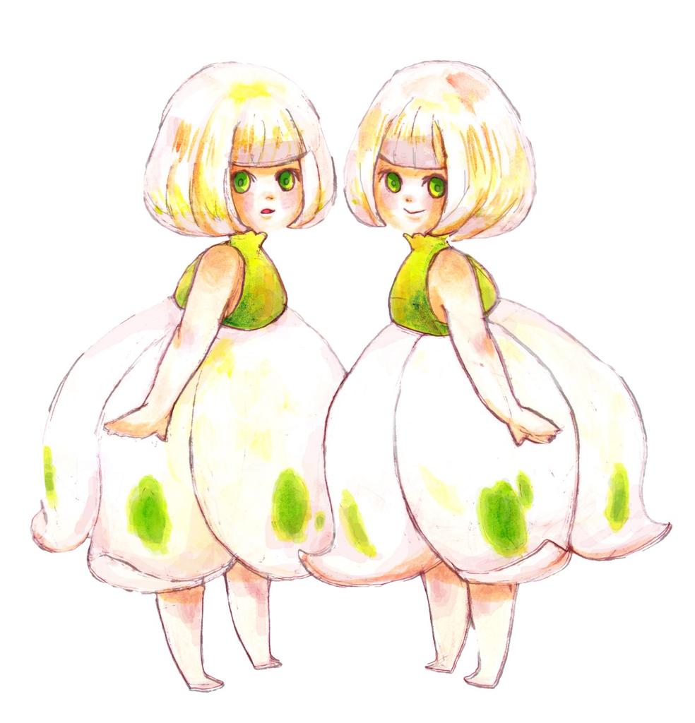 花園シリーズの最新作をアップしました 可愛い双子ちゃんです 花園シリーズ スノ はみだしみゆきのイラスト