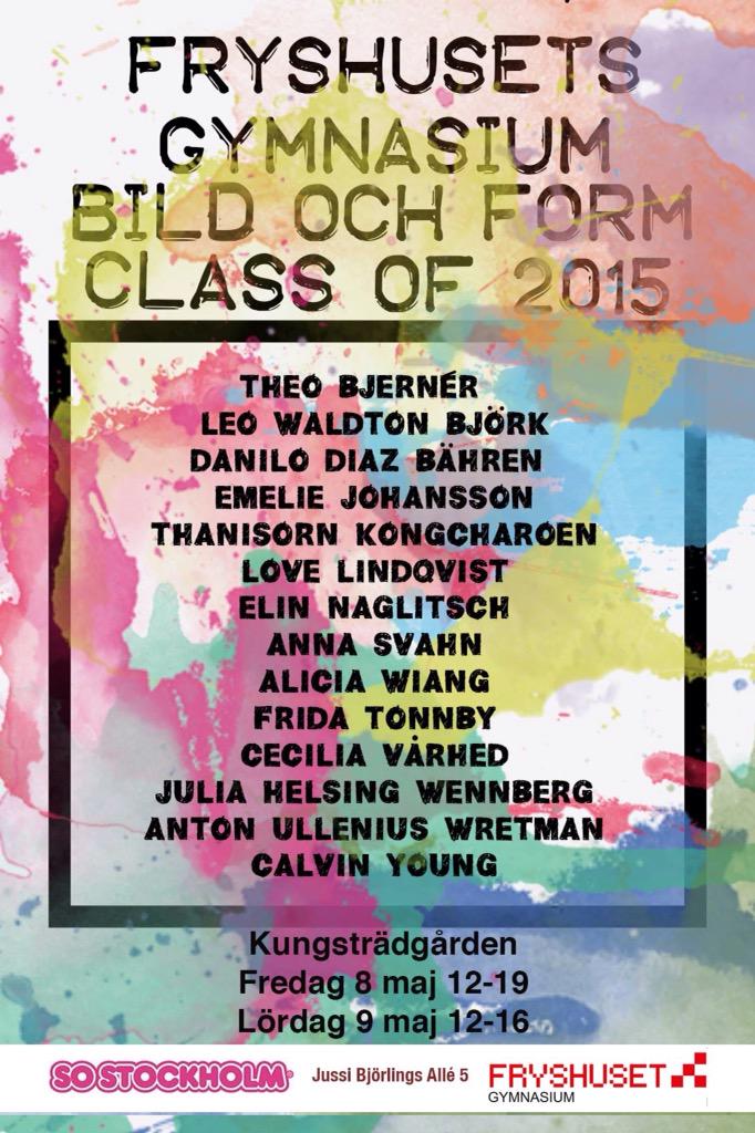 hapre's tweet photo. Bild &amp; form treorna på #fryshuset gymnasium ställer ut på #sostockholm i #kungsträdgården lördag 9maj 12-16 http://t.co/78DNUzOwRJ