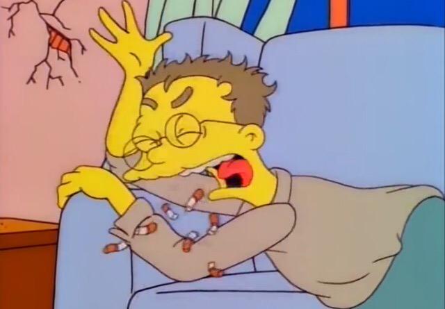 simpsons_react's tweet photo. the morning after a night out be like http://t.co/bvmTJlYMBD