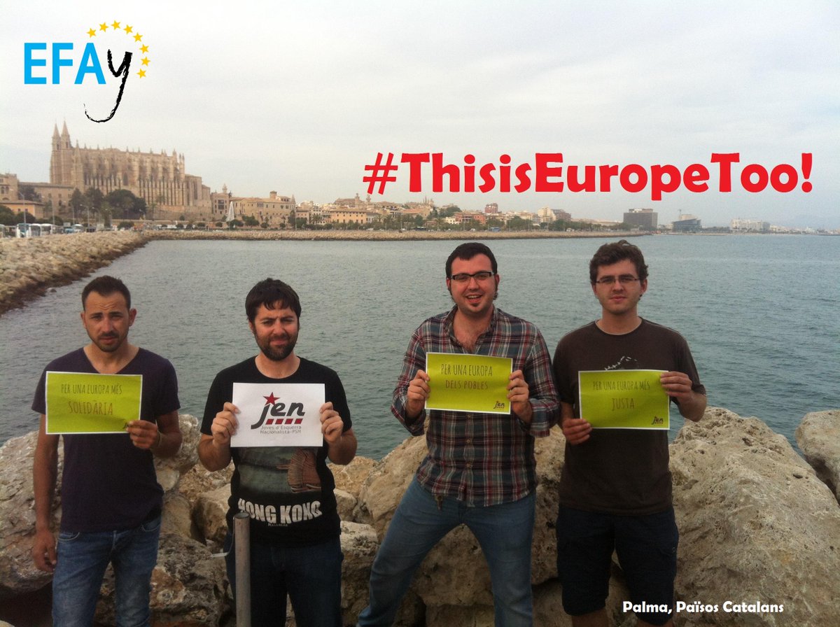 EFA_Youth's tweet photo. We are peoples with a goal in common and not a state club #ThisIsEuropeToo! @UDBJeunes @andalucistas @JEN_PSM @gazte http://t.co/9krMN2BU7P