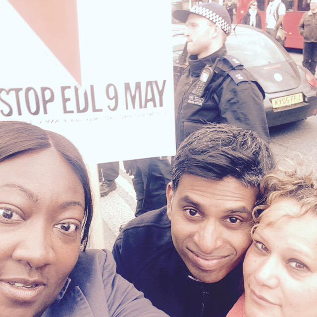 MsLadyPhyll's tweet photo. At the the peaceful protest but my gosh there are so many police! #stopEDL http://t.co/avJP2ahkfy