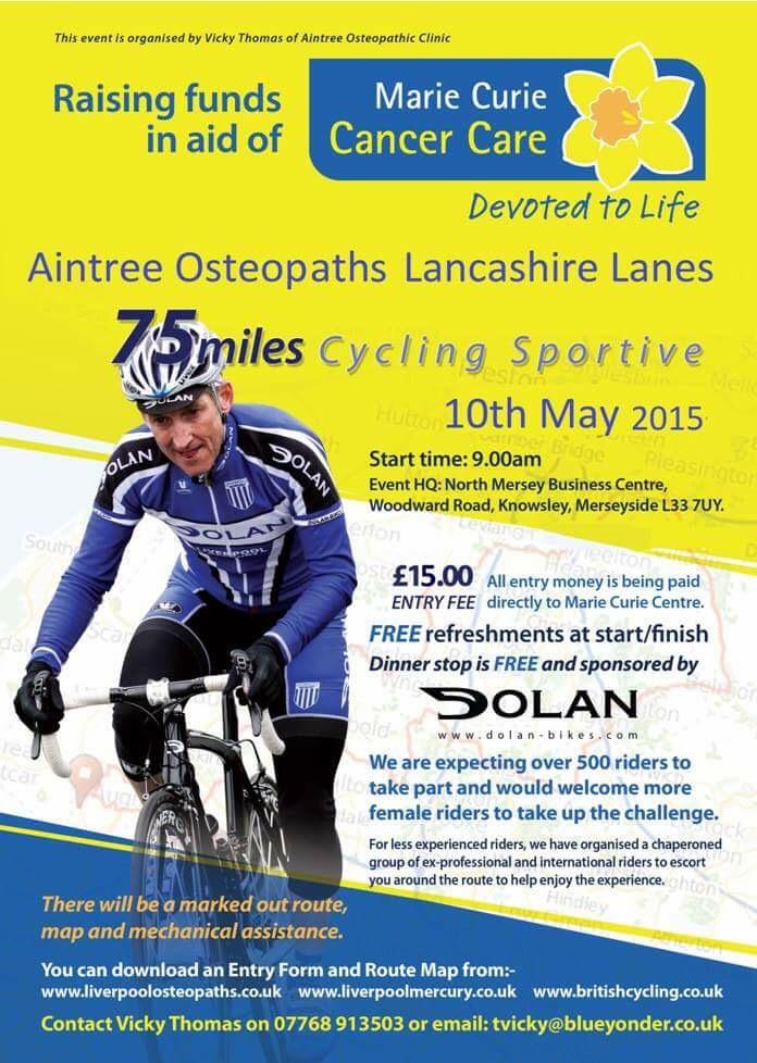 Lancashire Lanes Sportive tomorrow <a href="/mariecurieuk/">Marie Curie</a> <a href="/Dolan_Bikes/">Dolan Bikes</a>