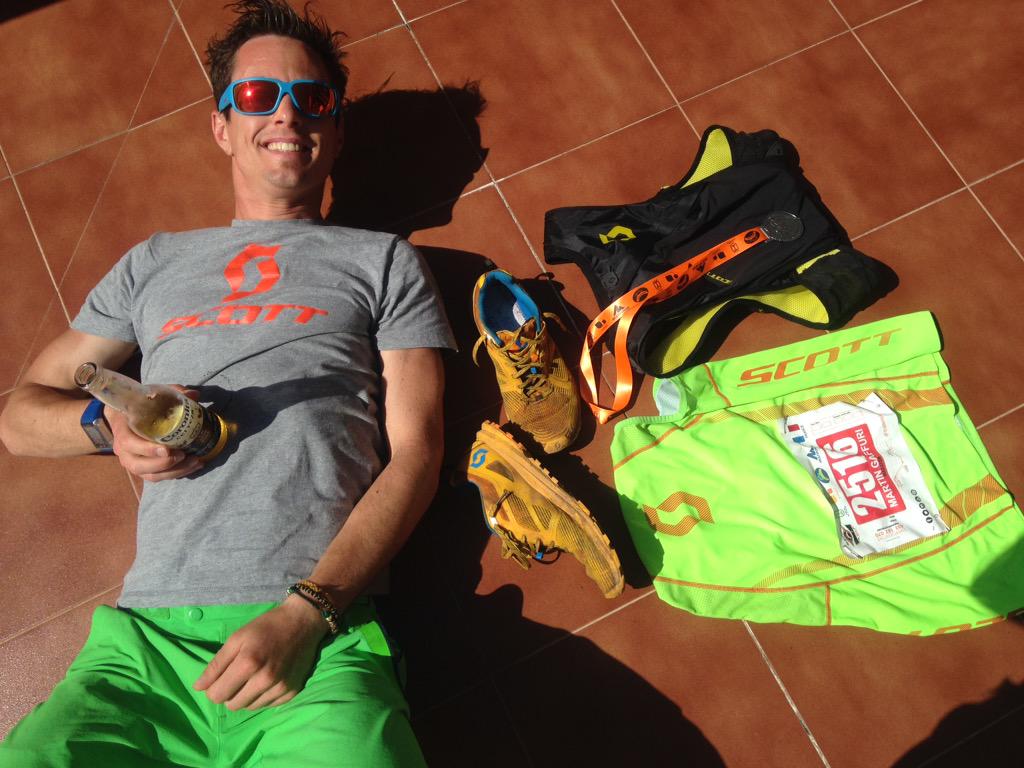 Trail_Running's tweet photo. The 2016 @scottrunning product testing ended up with a 3rd place in the @Transvulcania Marathon #happy #beeroclock http://t.co/zfPWfQV17O