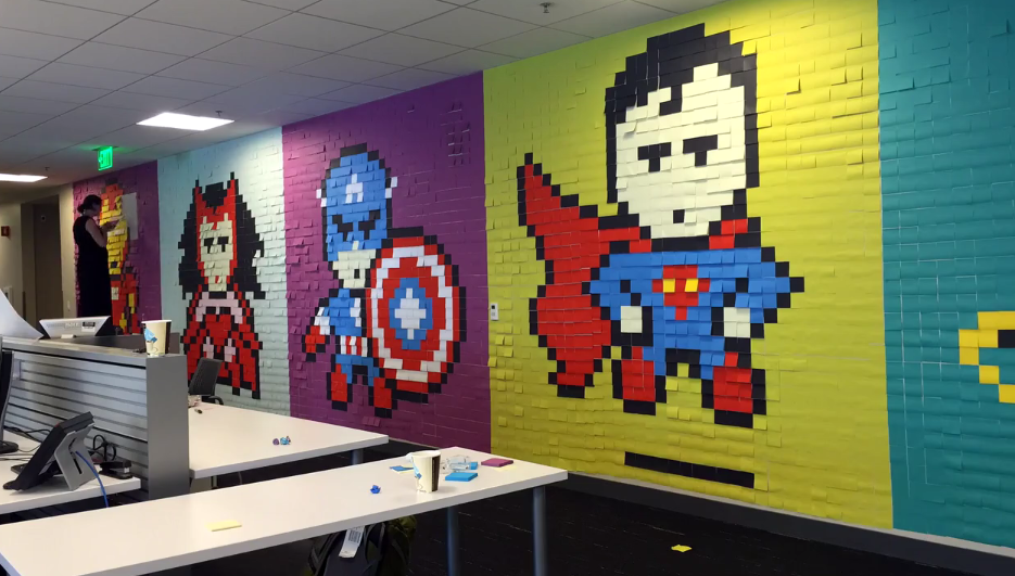 Shop SF_Superhero's Clever Use of Post-It to Create Murals bit.ly/1zLhvJh