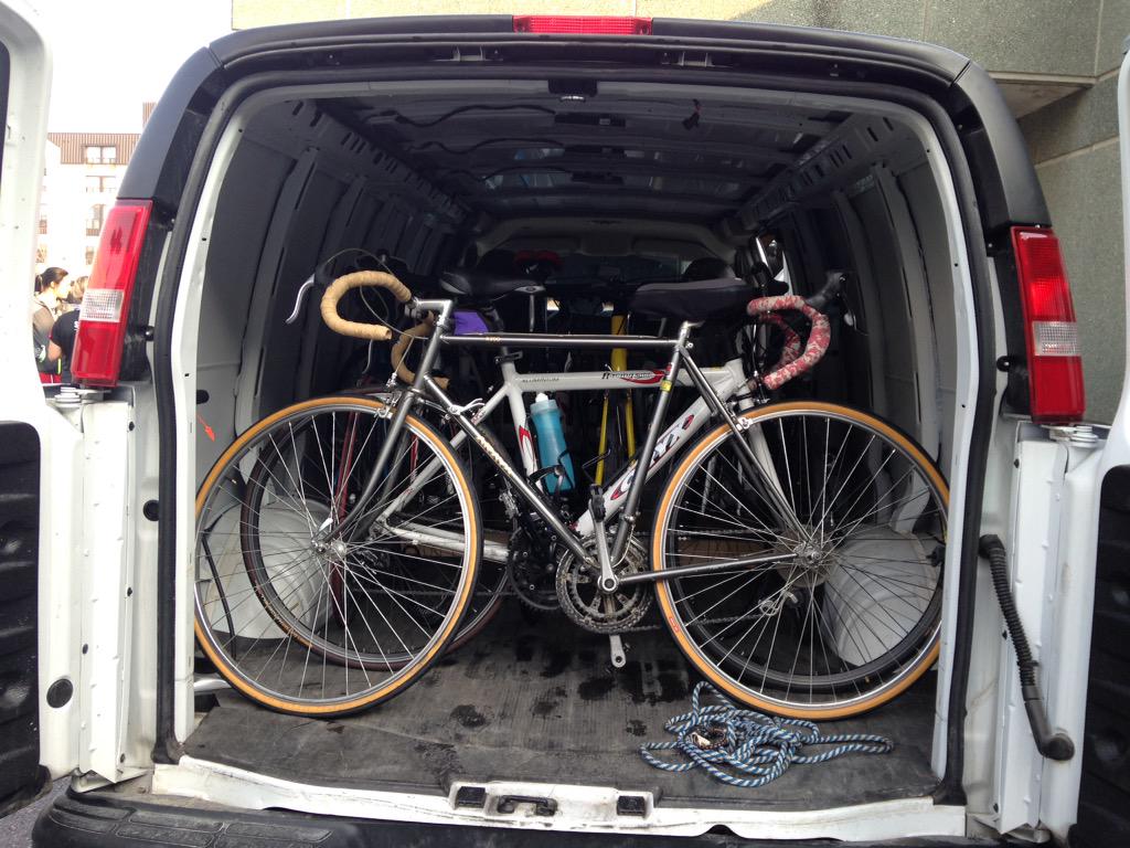torontolaura's tweet photo. "@PCGlennJones: Bikes packed up, ready to head down to @sickkids Hospital! #TorontoToPhilly @TPScycle4kids http://t.co/BUNuFdAuhR"Ride safe!