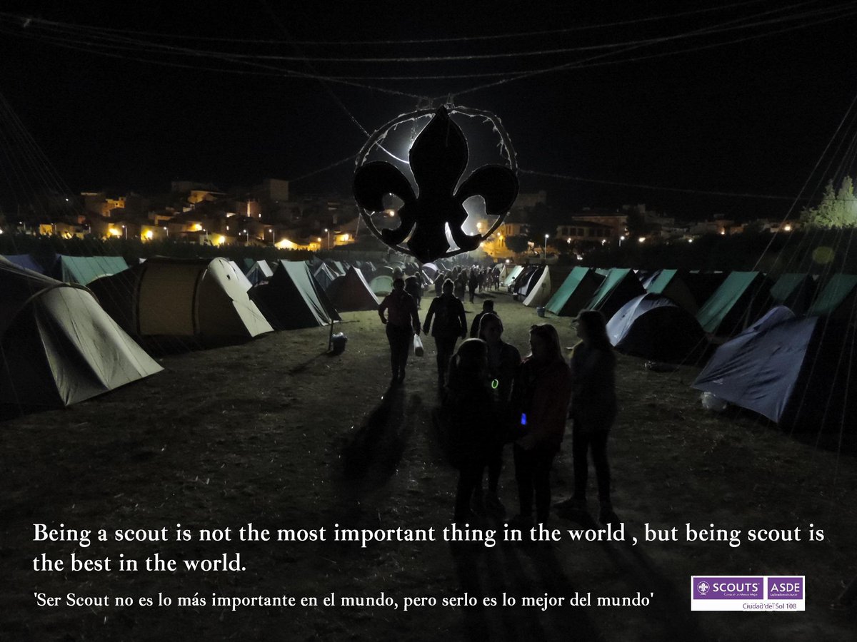 scoutCdSol108's tweet photo. "Being a scout is not the most important thing in the world , but being scout is the best in the world." #108 http://t.co/k5XVcTtnp5