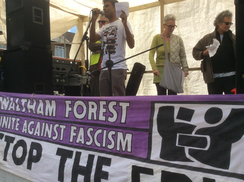 MsLadyPhyll's tweet photo. @redcablesunday speaks on behalf of #RainbowCoallation &amp; @LGSMpride #WeAreWalthamForest @uaf @WFUAFStopTheEDL http://t.co/rCX4OyBfpJ