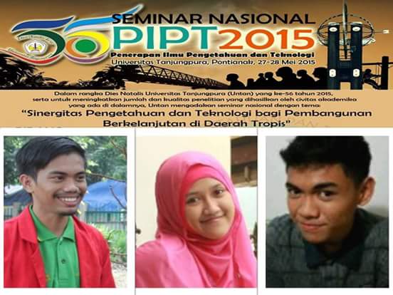 Selamat atas dinyatakannya lolos untuk peresentasi makala di seminar nasional PIPT 2015 Tanjungpura Pontianak.