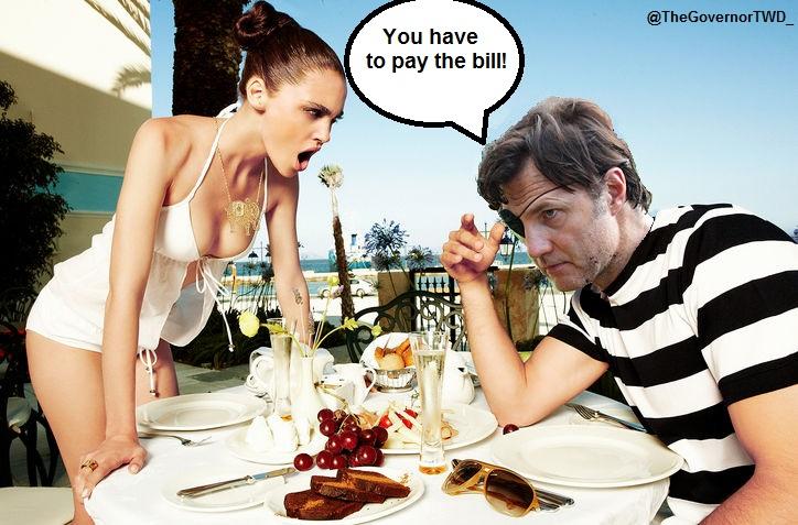 TheGovernorTWD_'s tweet image. #FirstDateQuestions. Are you willing to pay the bill?  #YouHaveToPayTheBill