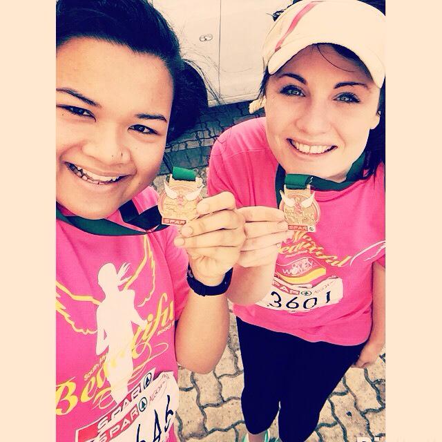 Fun day at spar ladies race with my best and then speaking to moms and teens at our ladies conference. #greatsaturday