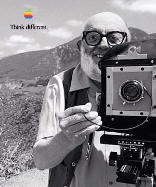 asmp's tweet photo. A reminder from an early member, Ansel Adams, think different. #asmplegend #asmplegacy http://t.co/kOY4QRh289