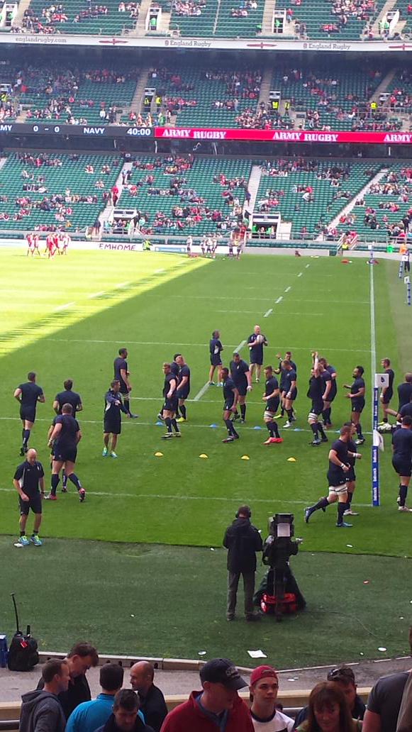 InSightFullPR's tweet image. Navy looking strong at Twickenham this afternoon. Here's the @RNRugby team warming up for a win #GoNavy